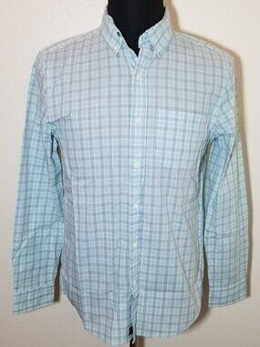 Hawker Rye Toby Long Sleeve Summerweight Button Up Shirt Blue Mens Small Preppy